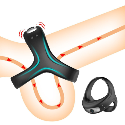 Oplaadbare Siliconen Cockring met Vibratie