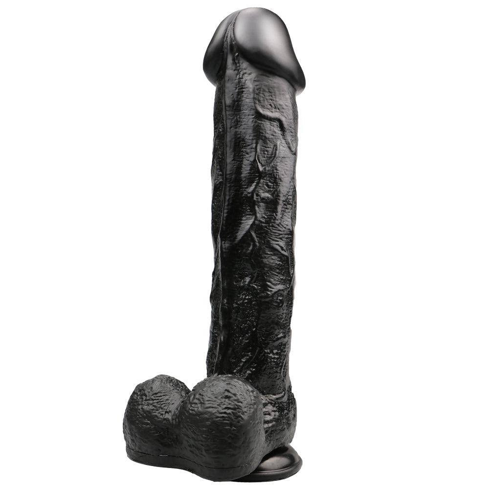 Realistische Dildo met Zuignap – 28,5 cm Zwart