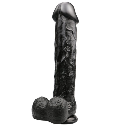 Realistische Dildo met Zuignap – 28,5 cm Zwart