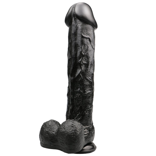 Realistische Dildo met Zuignap – 28,5 cm Zwart