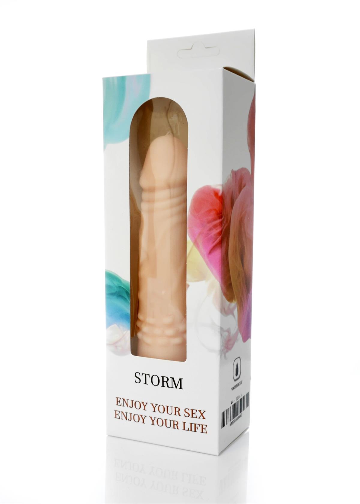 Bossoftoys - Storm 12 Function Realistic vibrator - Cyber leather - Extra ordinary Flexible Material - Flesh - 18,5 cm - 44-00003