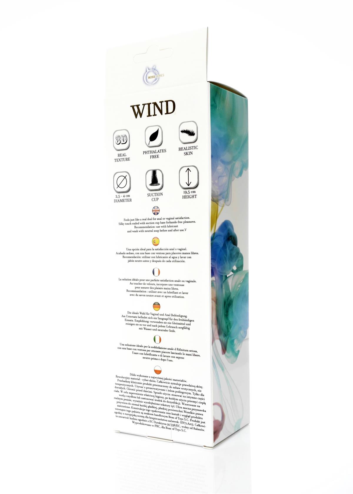 Bossoftoys - 44-00009 - Wind - Realistic  Dildo - Cyber leather - Extra ordinary Flexible Material - Flesh - 19,5 cm