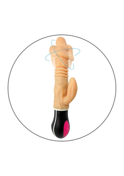 Bossoftoys Uranus Up & Down vibrator - Rotating vibrator - Mega Realistic Bending vibrator - 44-00013 - 12 Function - Usb rechargeable - Cyber leather - Extra ordinary Flexible Material - Flesh - 27 cm