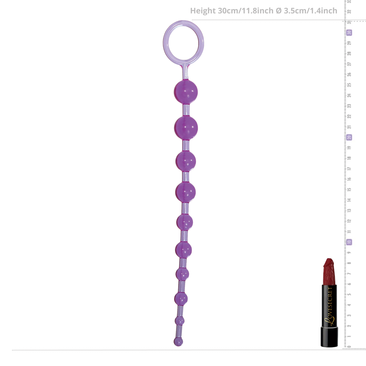 Paarse Anale Kralen met Ring (30 cm)