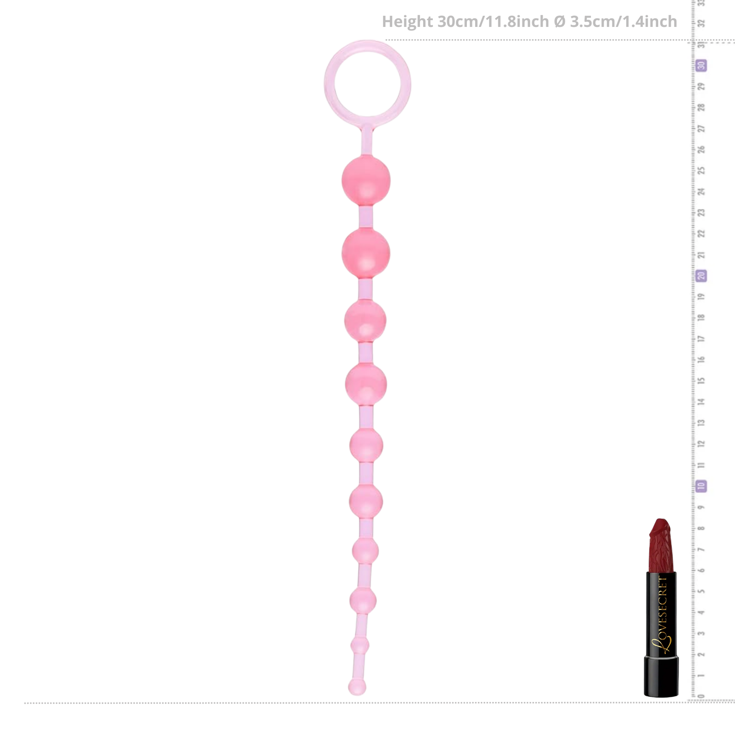 Roze Anale Kralen met Ring (30 cm)