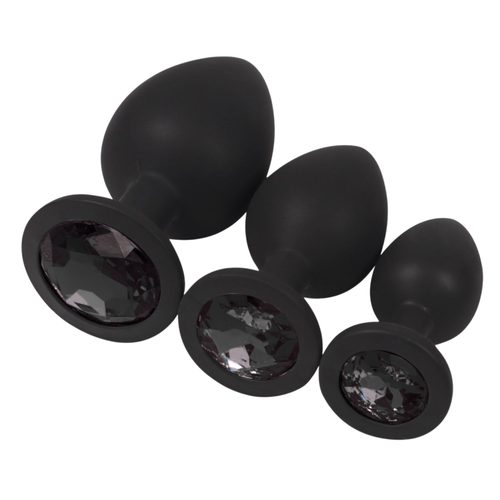 Diamond King Silicone Butt Plug – Black