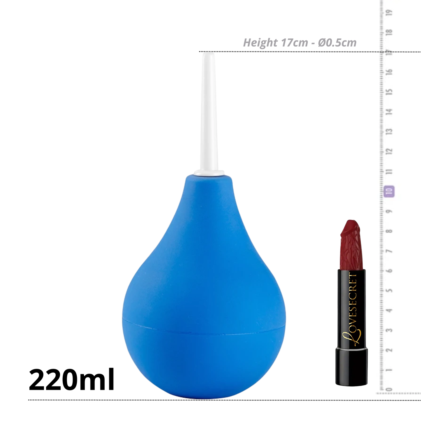 Anale Douche 220ml – Zachte Reinigingsballon met Slank Tuitje Blauw