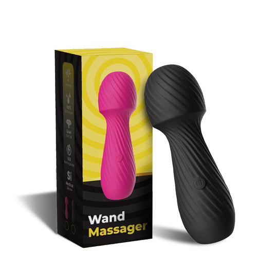 Bossoftoys - 52-00025 - Dazzle black - Silicone Massager Black USB - 9 Vibration mode - Mini wand