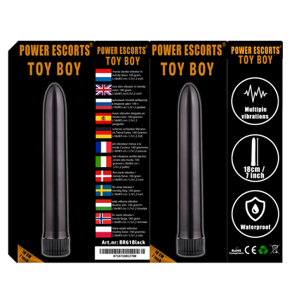 Slanke Zwarte Vibrator met Meerdere Vibratie Standen