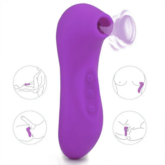 Oral Queen Clitoris & Tepel Zuiger Vibrator Paars