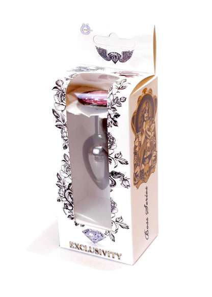 Boysoftoys – Anale Plug Donker Zilver met Roze Edelsteen – 64-00027