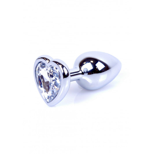 Boysoftoys Hart Design Plug – Silver – Anal – Clear Stone