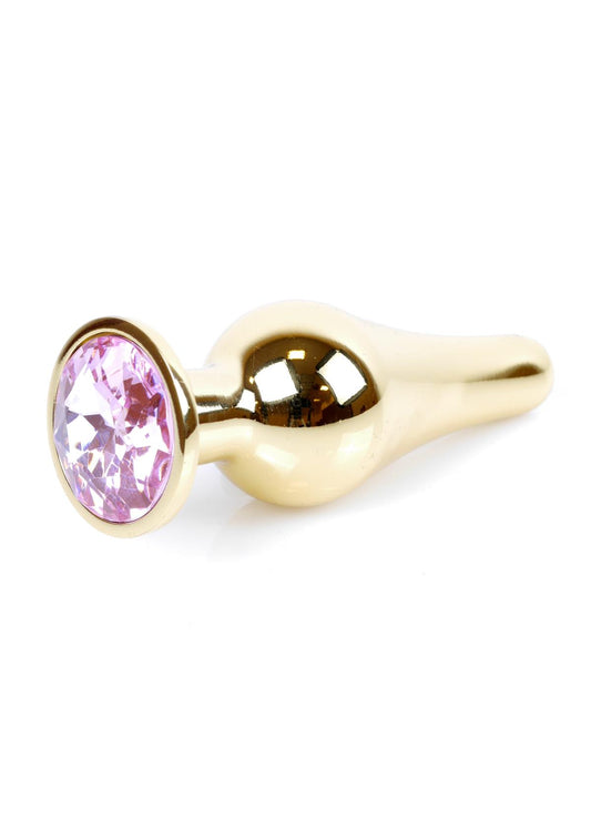 Boysoftoys Gouden Buttplug Anal Plug Met Roze steen