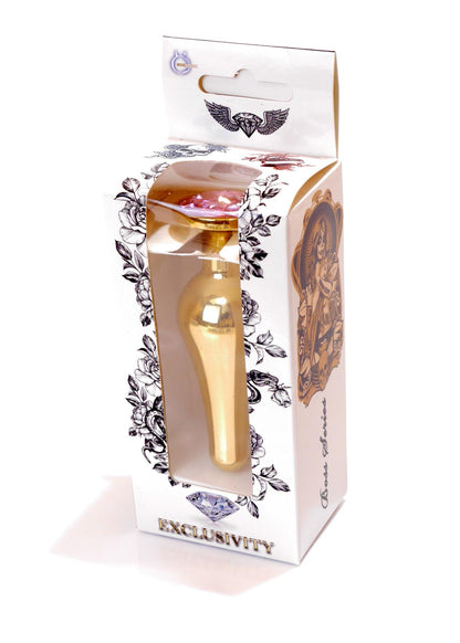 Boysoftoys Gouden Buttplug Anal Plug Met Roze steen