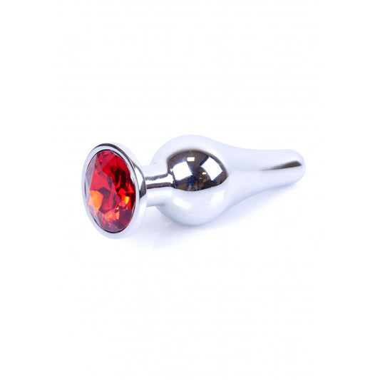 Boysoftoys – Zilveren Grote Buttplug met Rode Steen