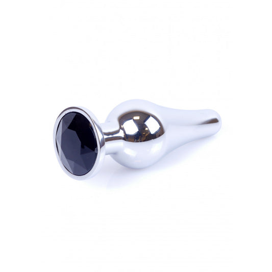 Boysoftoys – Zilveren Grote Buttplug met Zwarte Steen