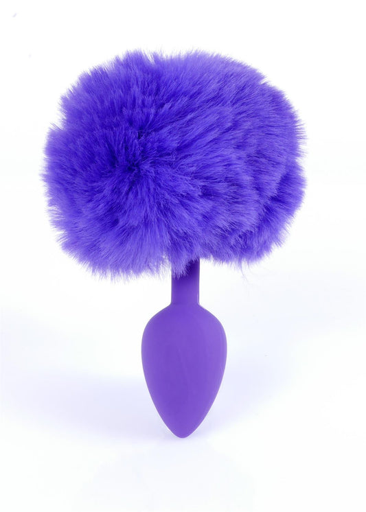 Boysoftoys – Paarse Siliconen Buttplug met Bunny Staart – 6,5 cm