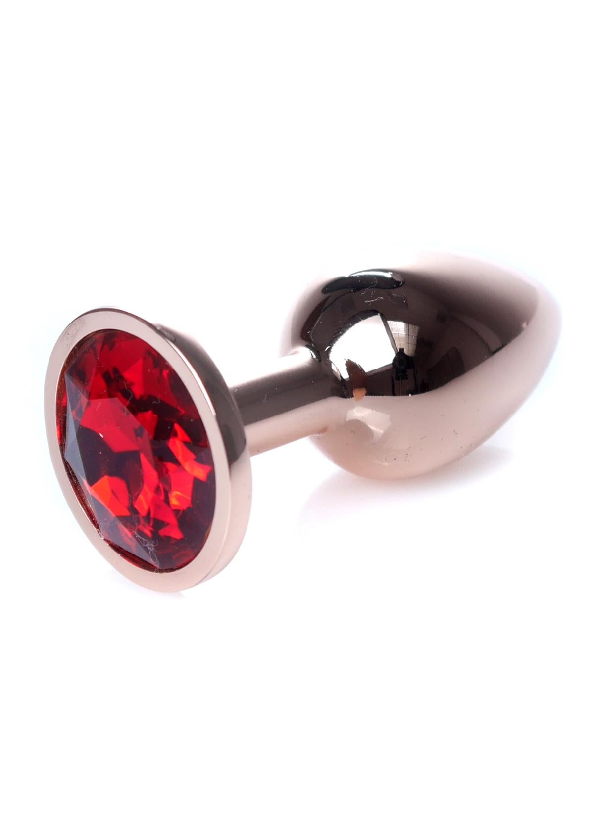 Boysoftoys – Rose Gold Anal Plug met Rode Edelsteen – 7 cm