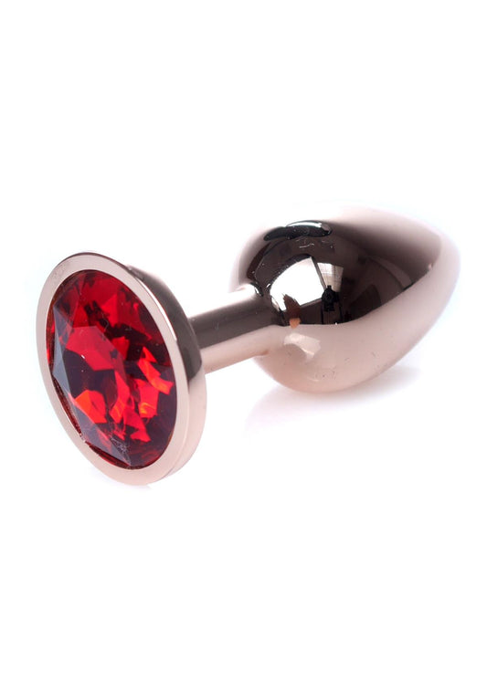 Boysoftoys – Rose Gold Anal Plug met Rode Edelsteen – 7 cm