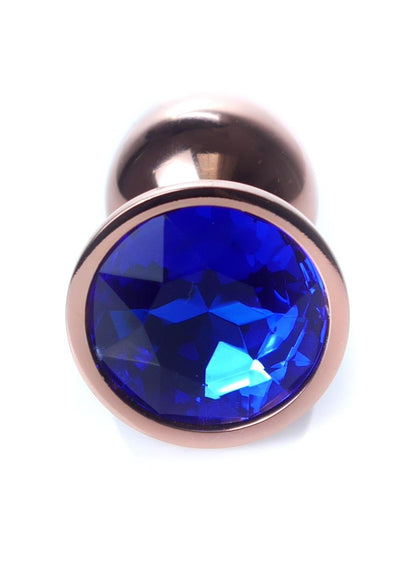 Boysoftoys – Rose Gold Anal Plug met Blauw Edelsteen – 7 cm
