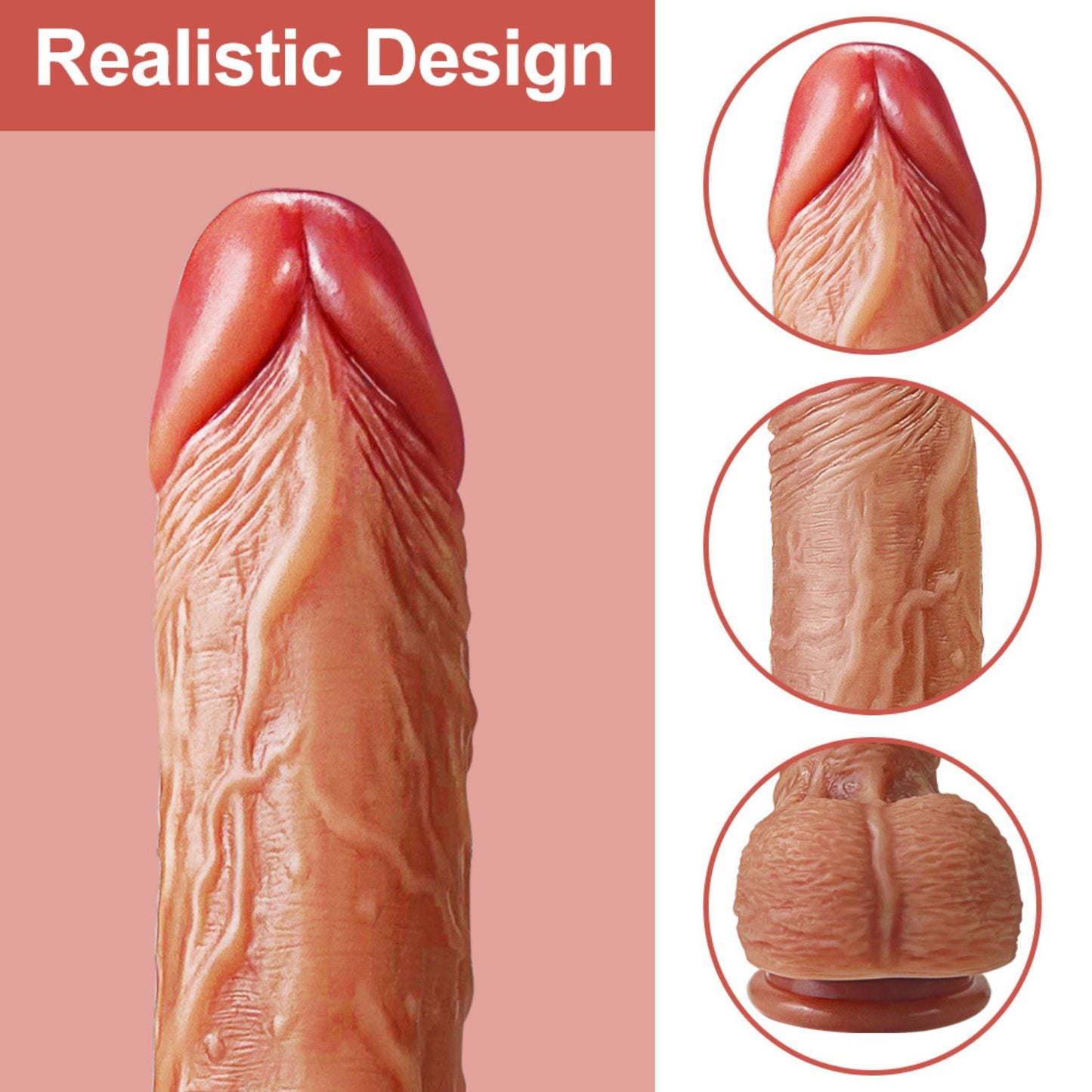 Realistische Vibrator Met Hitte Functie App Bestuurbaar 21.5cm