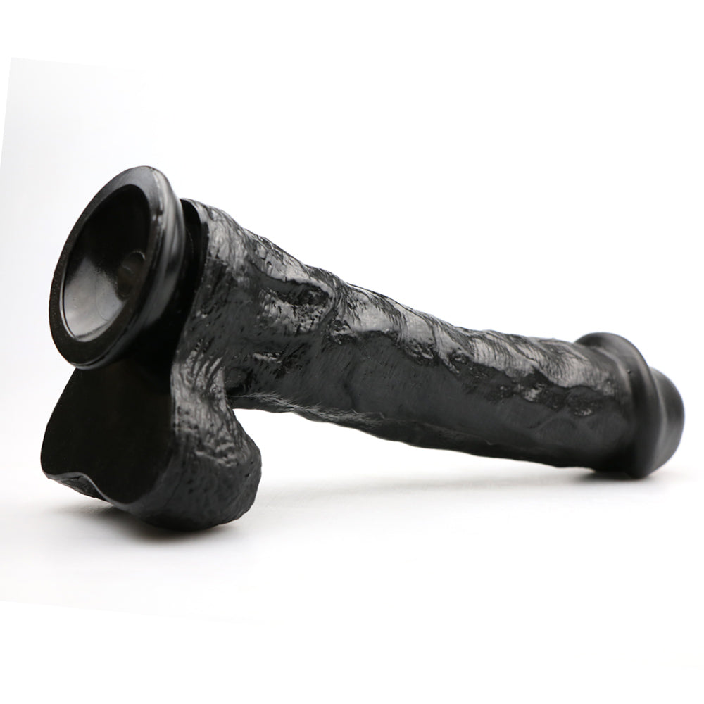 Realistische Dildo met Zuignap – 28,5 cm Zwart
