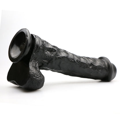 Realistische Dildo met Zuignap – 28,5 cm Zwart