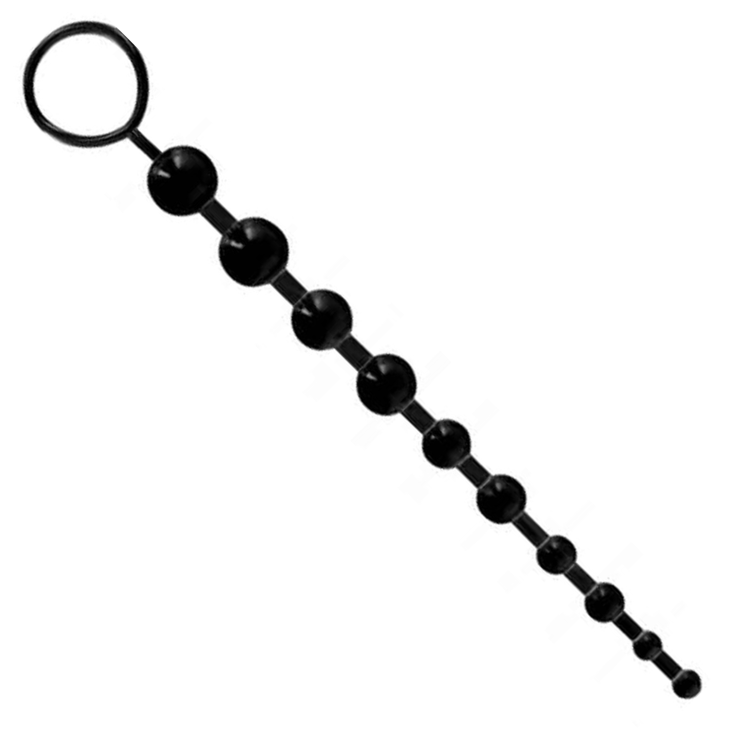 Zwarte Anale Kralen met Ring (30 cm)