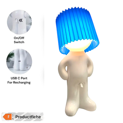 Mr. Lightdick – Ondeugende Tafellamp met Blauwe Glow & USB-C Oplaadfunctie