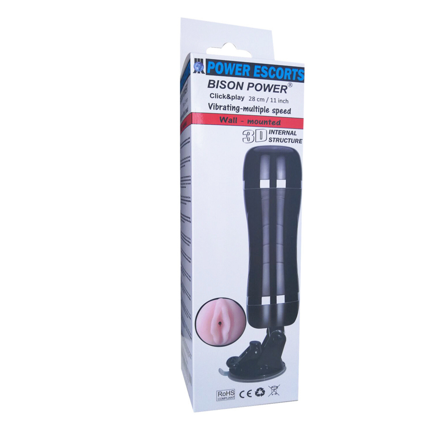 Bison Power Wand Gemonteerde Vibrerende Masturbator Zwart