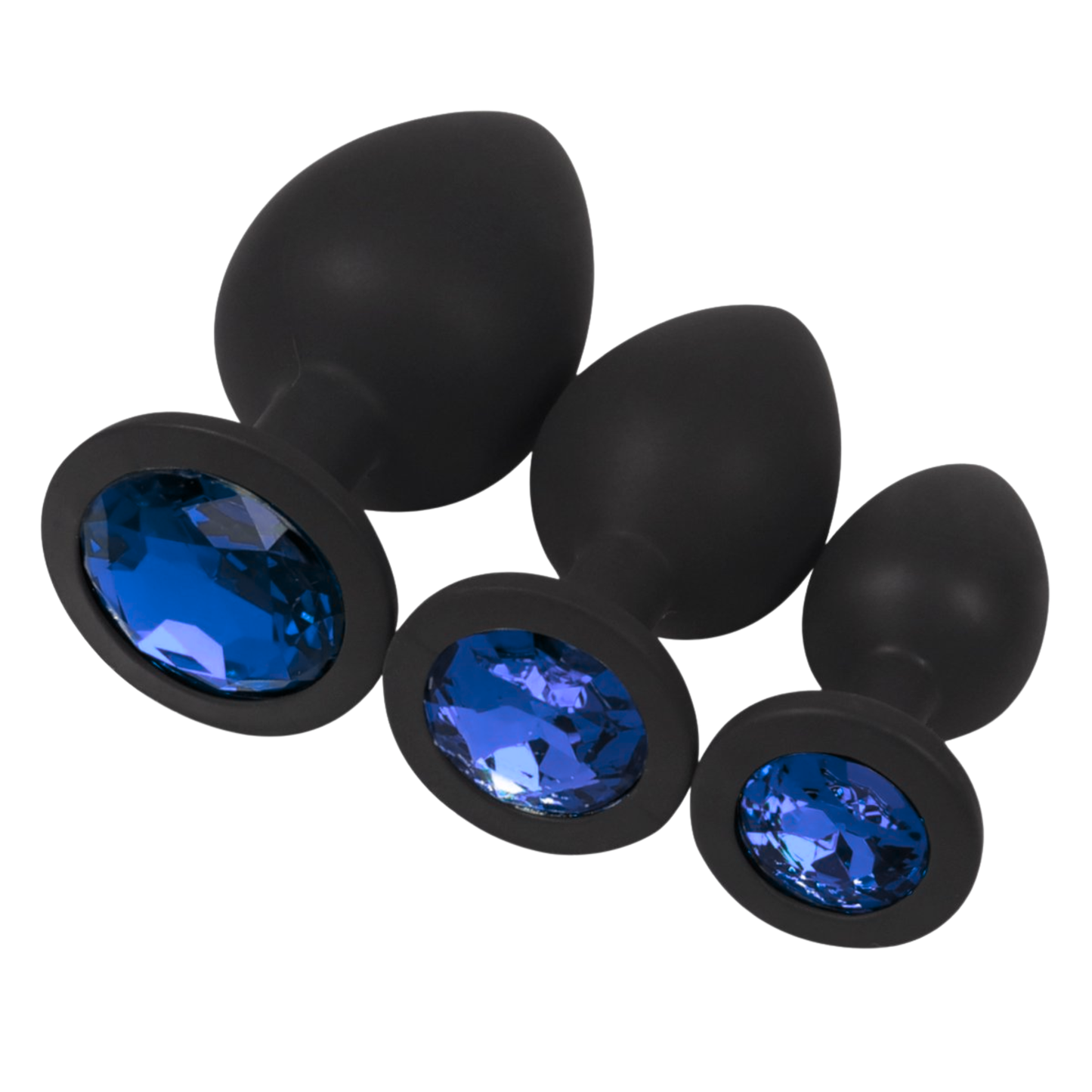 Luxe Siliconen Anal Plug met Kristal (S, M, L & 3-Pack Set)
