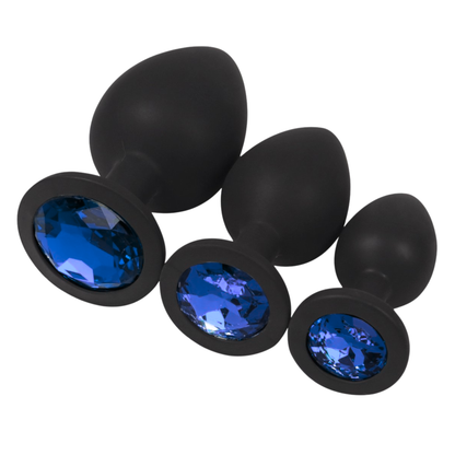 Luxe Siliconen Anal Plug met Kristal (S, M, L & 3-Pack Set)