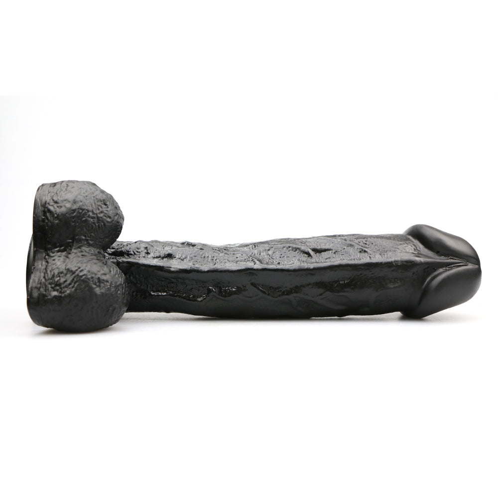 Realistische Dildo met Zuignap – 28,5 cm Zwart
