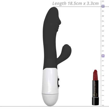 Zwarte Siliconen Rabbit Vibrator met 10 Vibratiestanden