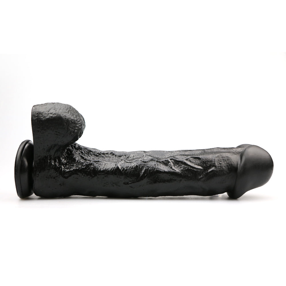 Realistische Dildo met Zuignap – 28,5 cm Zwart