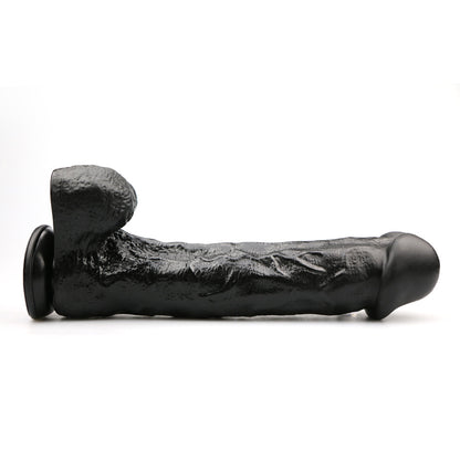 Realistische Dildo met Zuignap – 28,5 cm Zwart