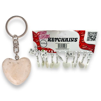 Kinky Pleasure - OB126 -Keychain Stone Heart - 3 Colours