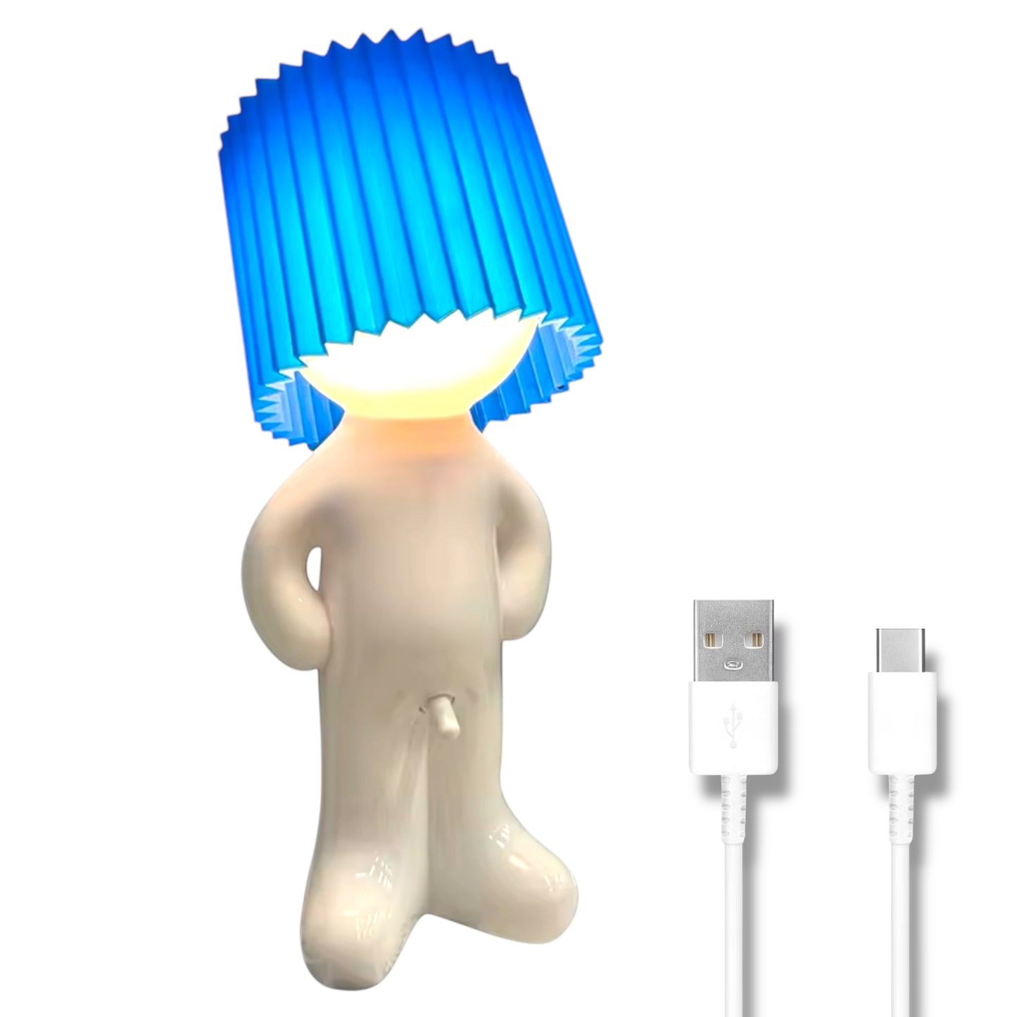 Mr. Lightdick – Ondeugende Tafellamp met Blauwe Glow & USB-C Oplaadfunctie
