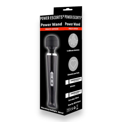Luxe Wand Massager – Krachtige Vibraties met Bedrade Controle (32,5 cm, Zwart)