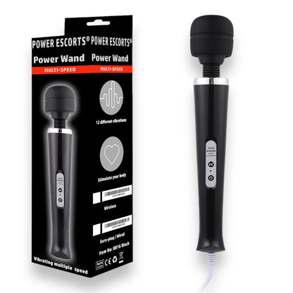 Luxe Wand Massager – Krachtige Vibraties met Bedrade Controle (32,5 cm, Zwart)