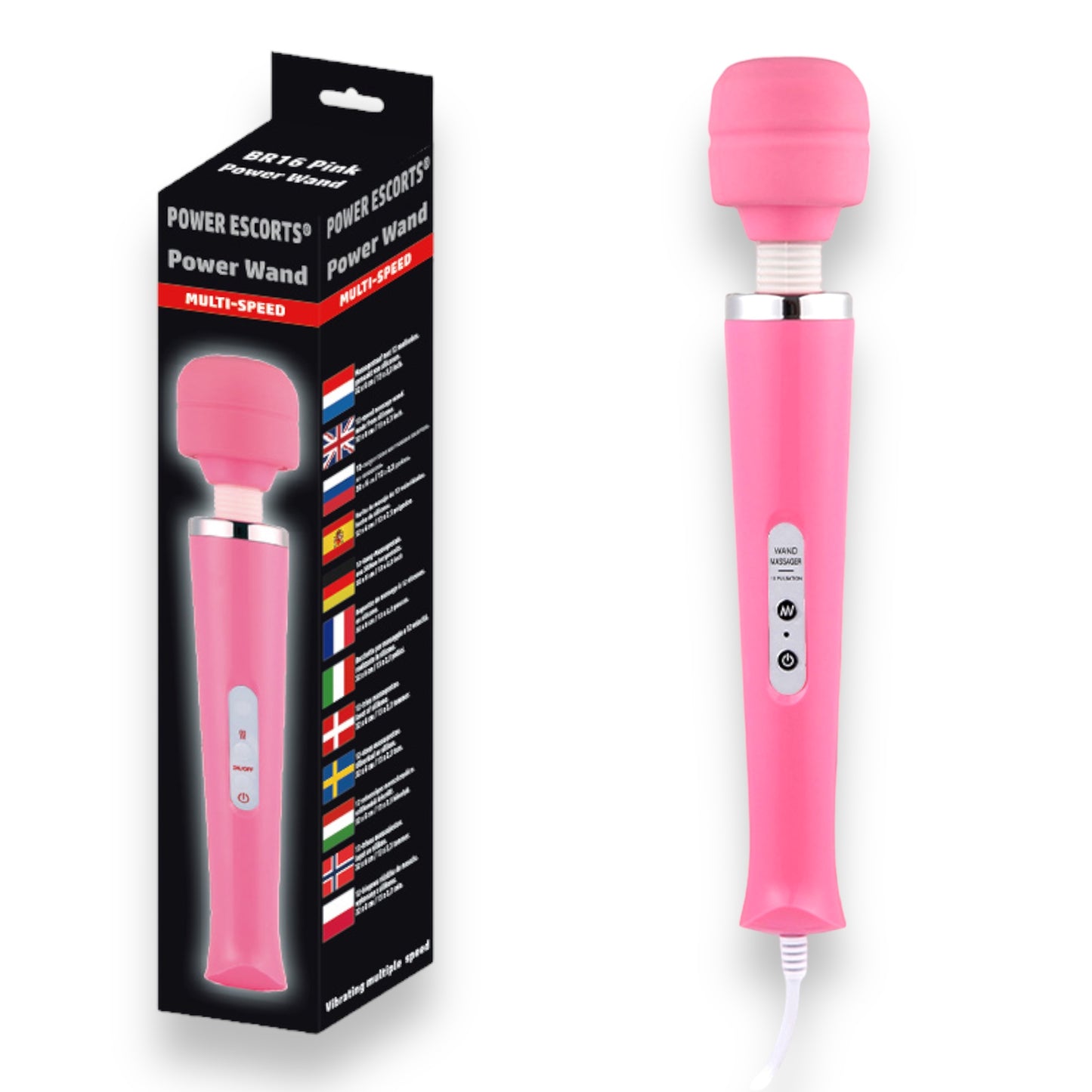 Luxe Wand Massager – Krachtige Vibraties met Bedrade Controle (32,5 cm, Roze)