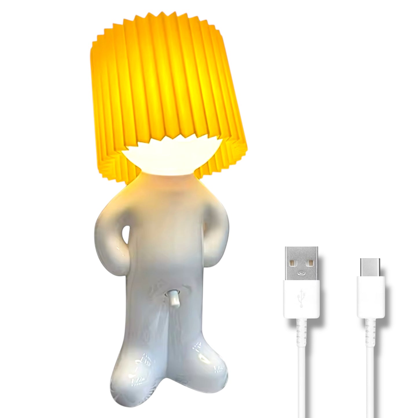 Mr. Lightdick – Ondeugende Tafellamp met Gouden Gloed & USB-C Opladen