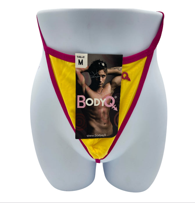 BodyQ Sexy Heren String – Geel/Roze – Erotische Herenlingerie – Maten XS t/m L