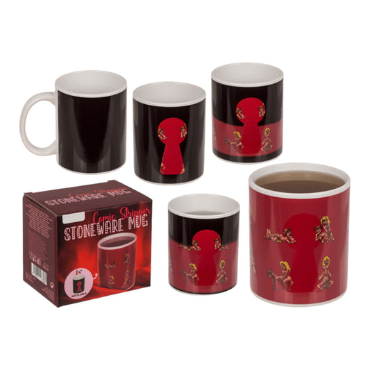Kinky Pleasure - OB114 - Heat Colour Change Cartoon Strippers Drinking Mug -  Grote Mok - 300ml