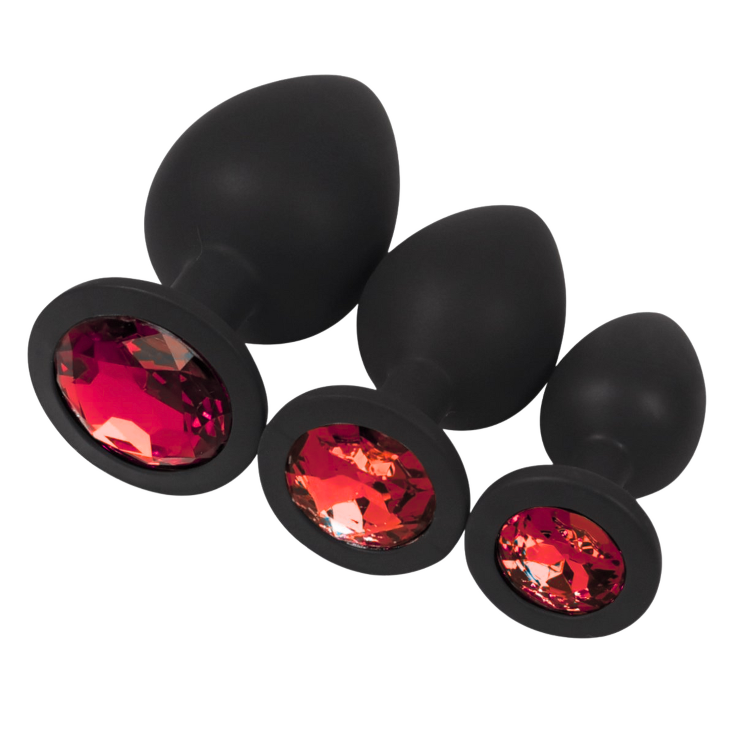 Luxe Siliconen Anal Plug met Kristal (S, M, L & 3-Pack Set)