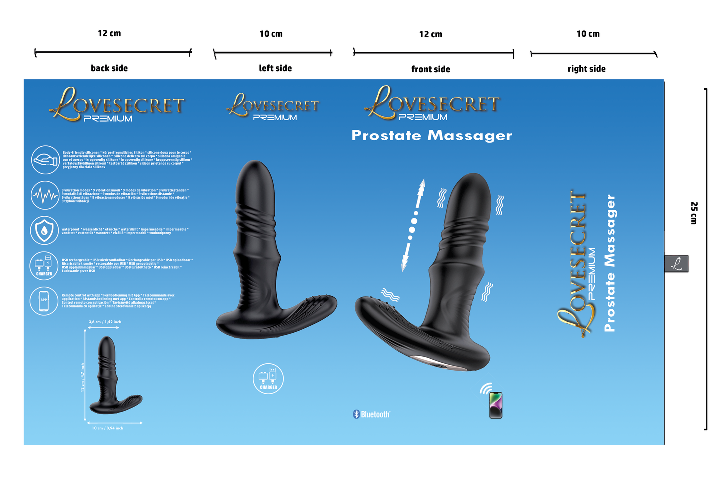 Lovesecret Premium LS03 – Prostaat Massager – App Controlled – Oplaadbaar – Waterdicht