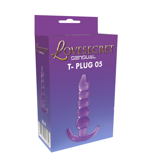 Lovesecret Sensual LS14 T-Plug 05 Paars – Anal Plug – 12 cm – Zachte & Veilige TPE – Voor Beginners – T-vormige Basis