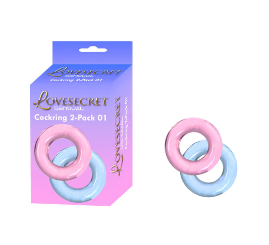 Lovesecret Sensual – LS35 – Cockring 2-Pack 01 (Pink & Blue)