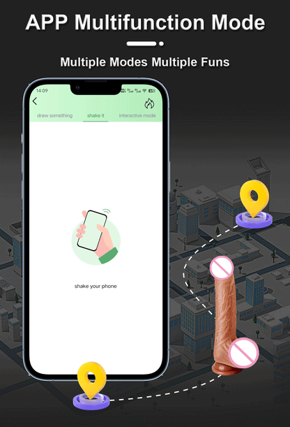 Realistische Vibrator Met Hitte Functie App Bestuurbaar 21.5cm