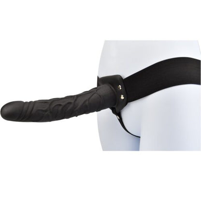 Loving Joy  9 Inch Hollow Silicone Strap On - Zwart -  22,8 CM
